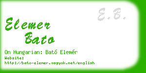 elemer bato business card