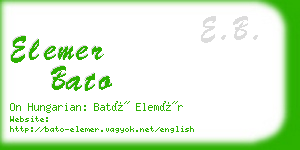 elemer bato business card